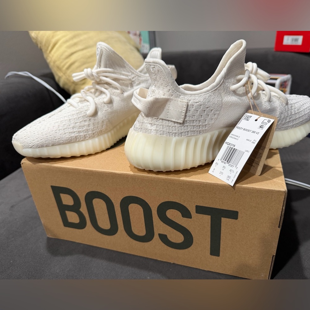 Adidas Yeezy Boost 350 V2 in Bone color.